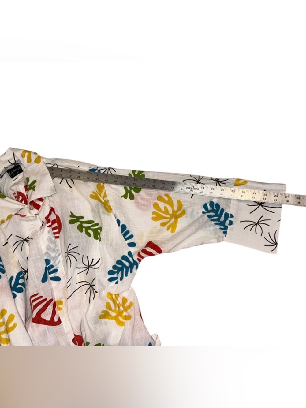 Dilemma New York Shirt 100% Organic Cotton Matisse Abstract Art to Wear Sz L/XL - Picture 8 of 8
